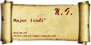 Major Izsó névjegykártya